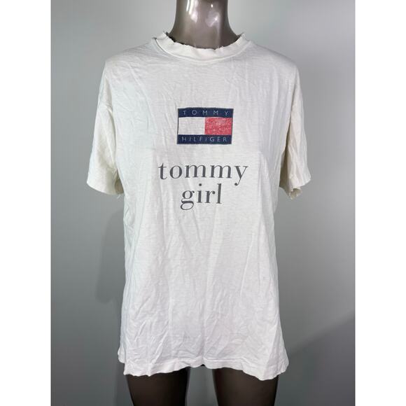 Tommy Hilfiger Tops - Tommy Hilfiger TOMMY GIRL White T-Shirt Single Stitch Vintage Rare